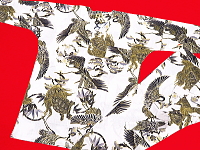 義若オリジナル鯉口シャツ　金彩鶴亀（白金）